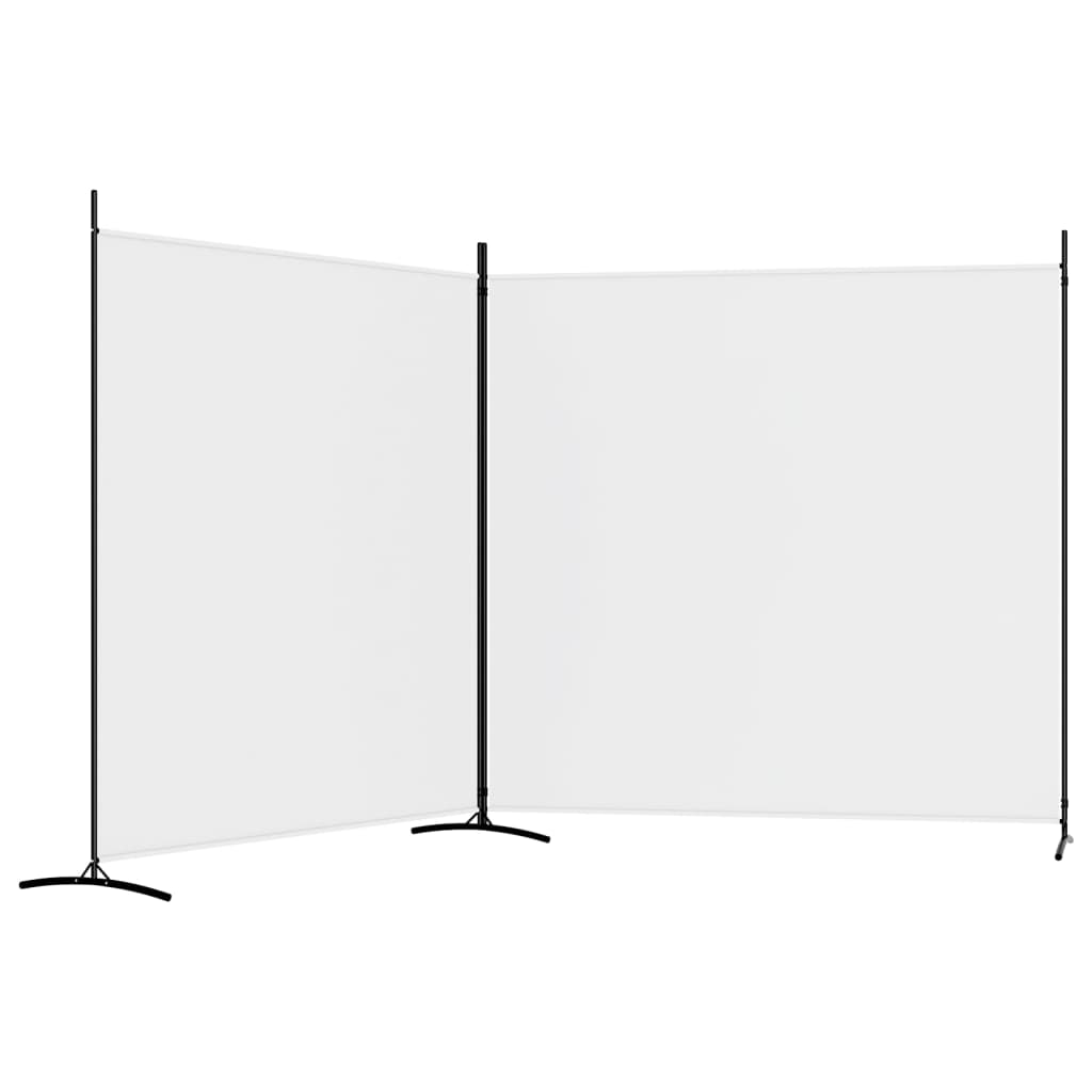 vidaXL Biombo divisor de 2 paneles de tela blanco 348x180 cm