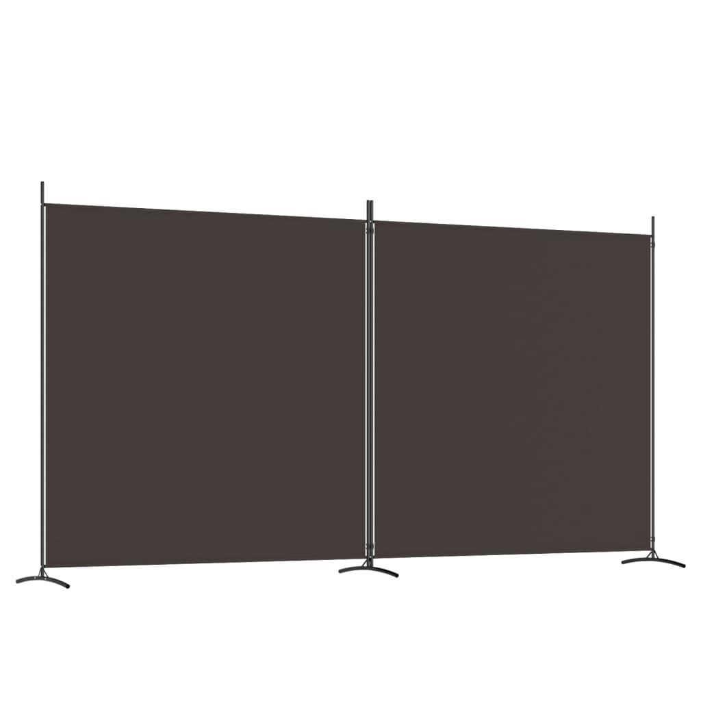 vidaXL Biombo divisor de 2 paneles de tela marrón 348x180 cm