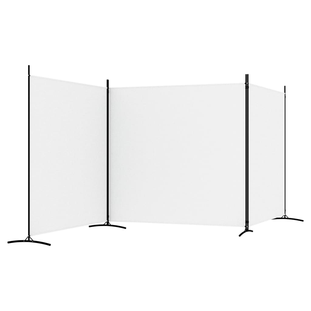 vidaXL Biombo divisor de 3 paneles de tela blanco 525x180 cm