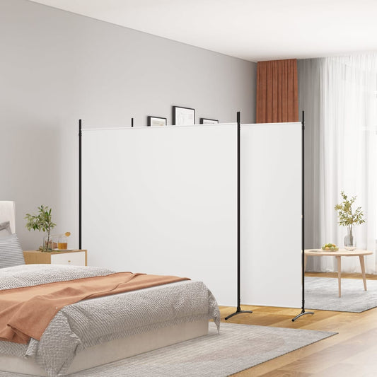 vidaXL Biombo divisor de 3 paneles de tela blanco 525x180 cm