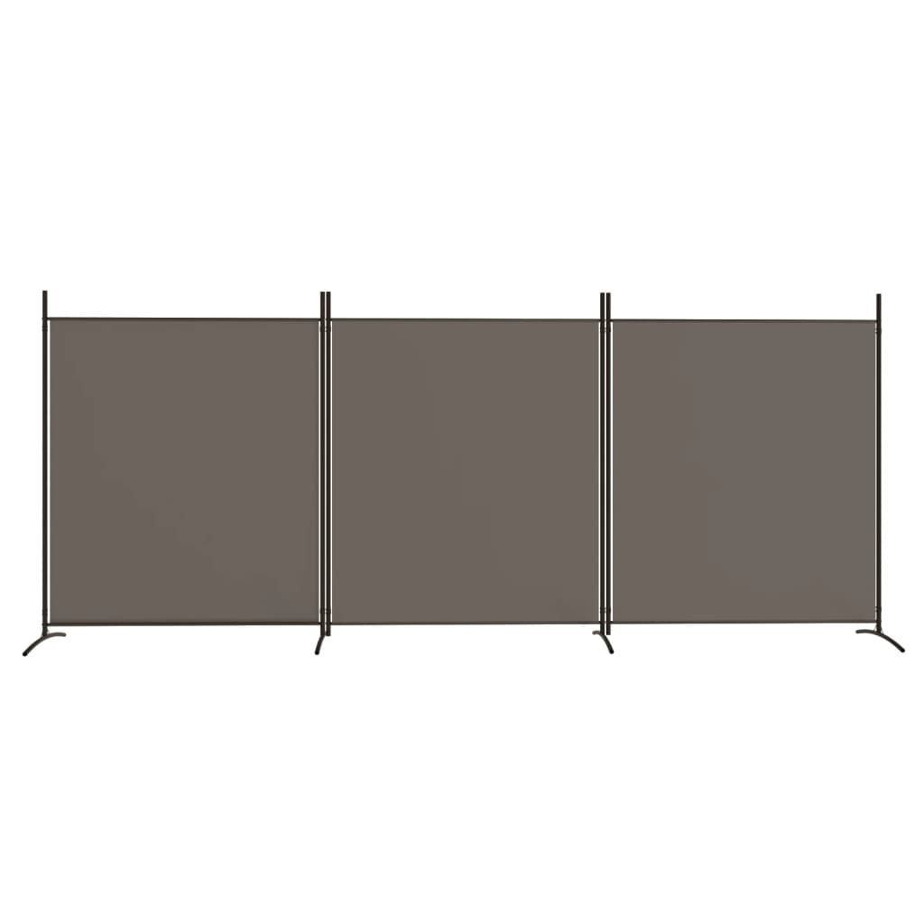 vidaXL Biombo divisor de 3 paneles de tela gris antracita 525x180 cm