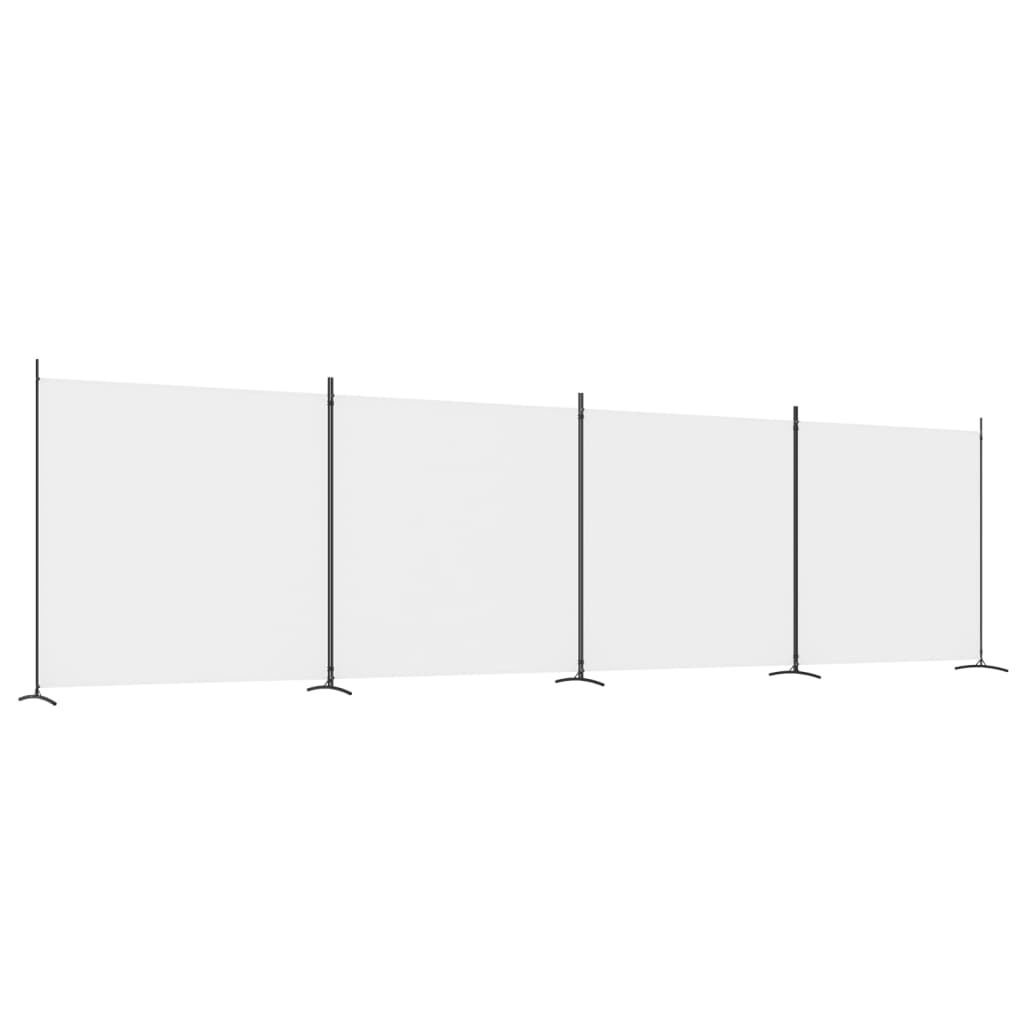 vidaXL Biombo divisor de 4 paneles de tela blanco 698x180 cm