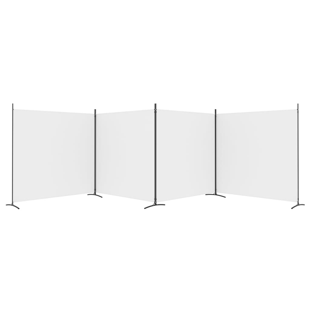 vidaXL Biombo divisor de 4 paneles de tela blanco 698x180 cm