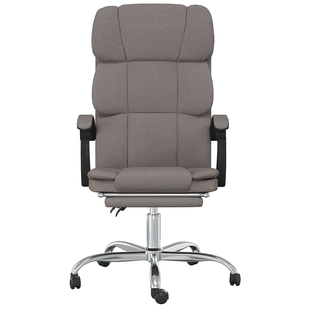 vidaXL Silla de oficina reclinable de tela gris taupé