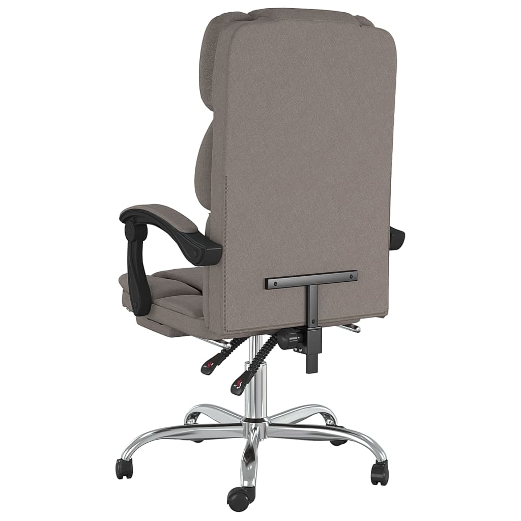 vidaXL Silla de oficina reclinable de tela gris taupé