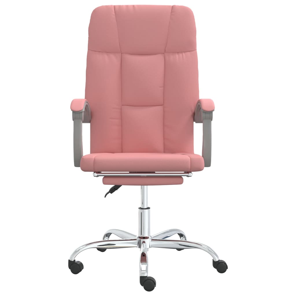 vidaXL Silla de oficina reclinable cuero sintético rosa