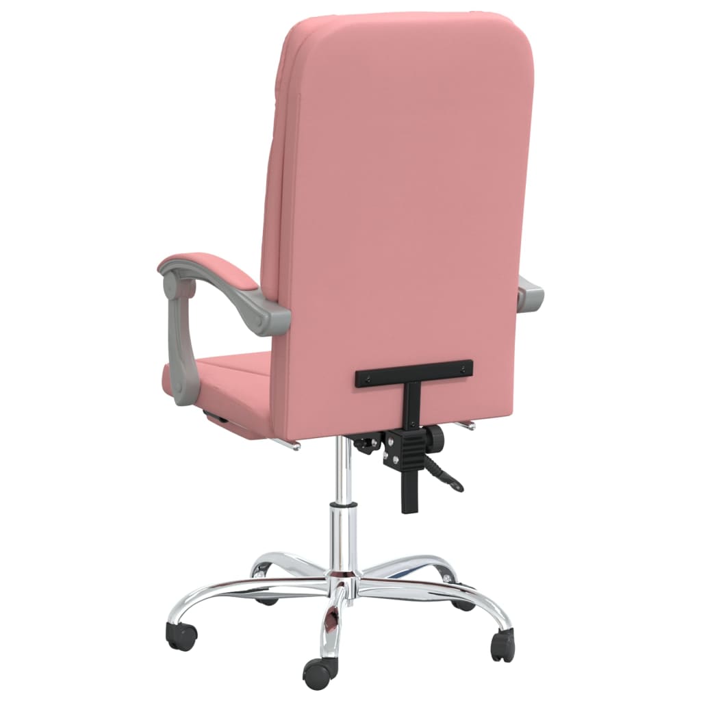 vidaXL Silla de oficina reclinable cuero sintético rosa