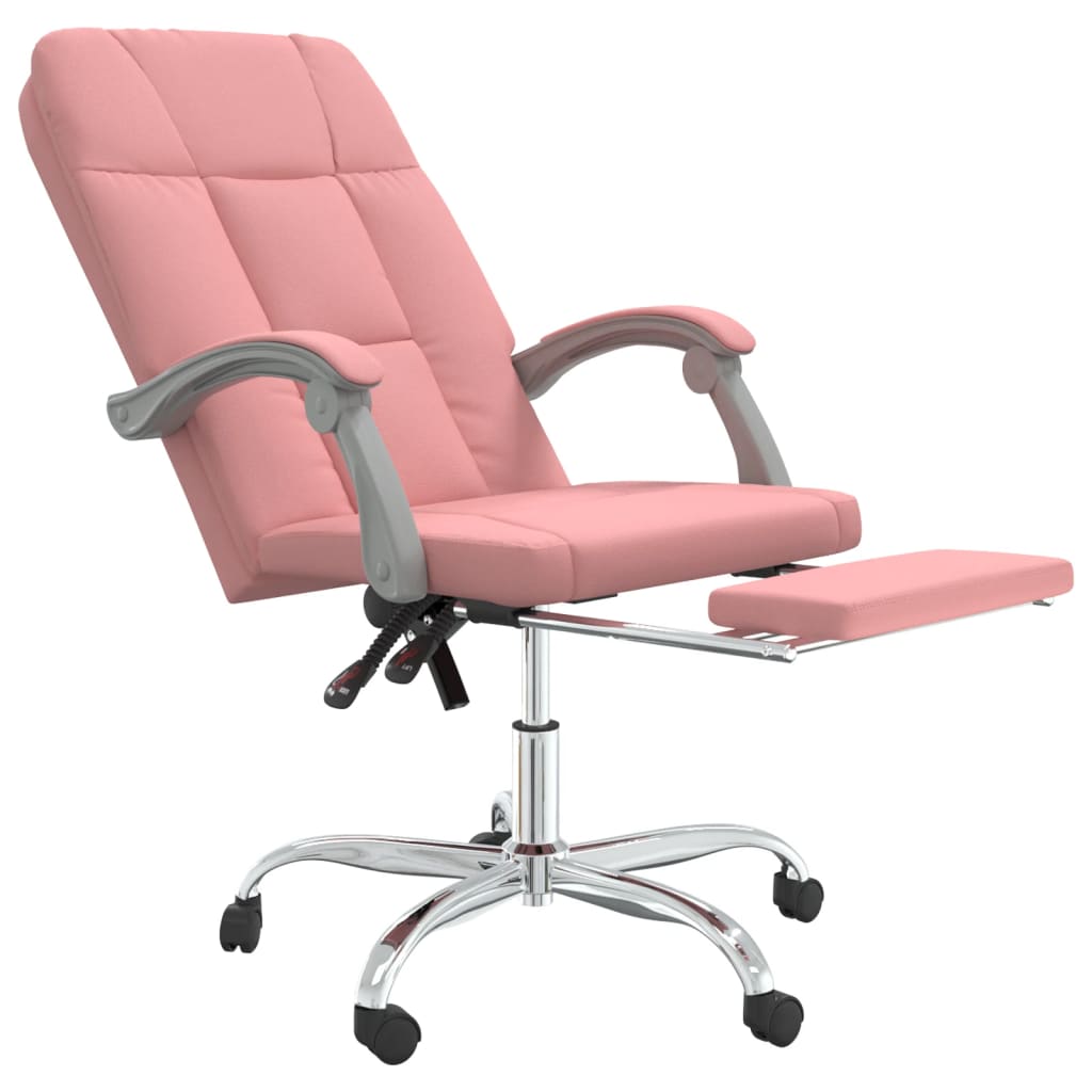 vidaXL Silla de oficina reclinable cuero sintético rosa