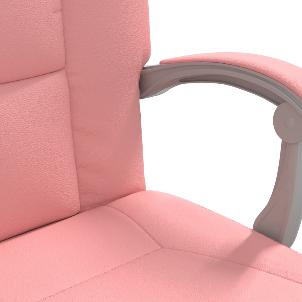 vidaXL Silla de oficina reclinable cuero sintético rosa