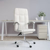 vidaXL Silla de oficina reclinable cuero sintético blanco