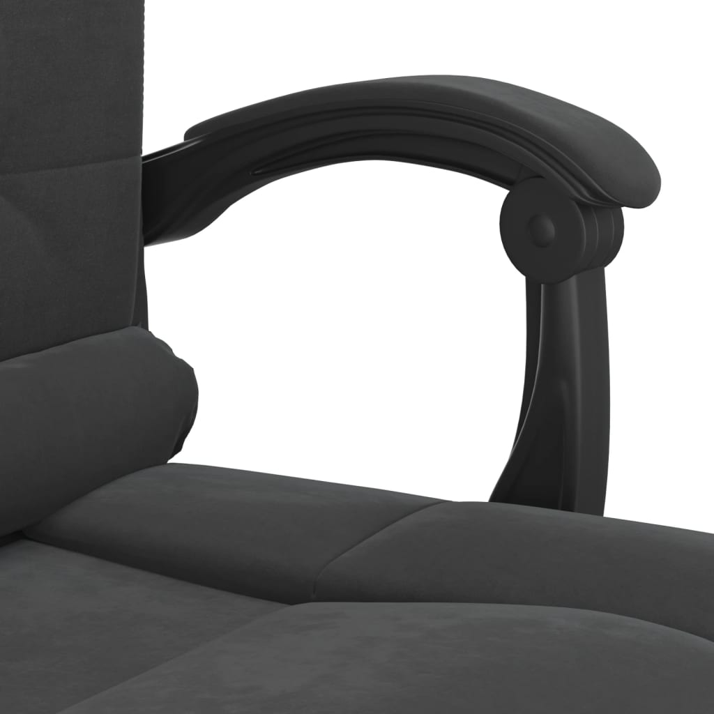 vidaXL Silla de oficina reclinable con masaje terciopelo negro