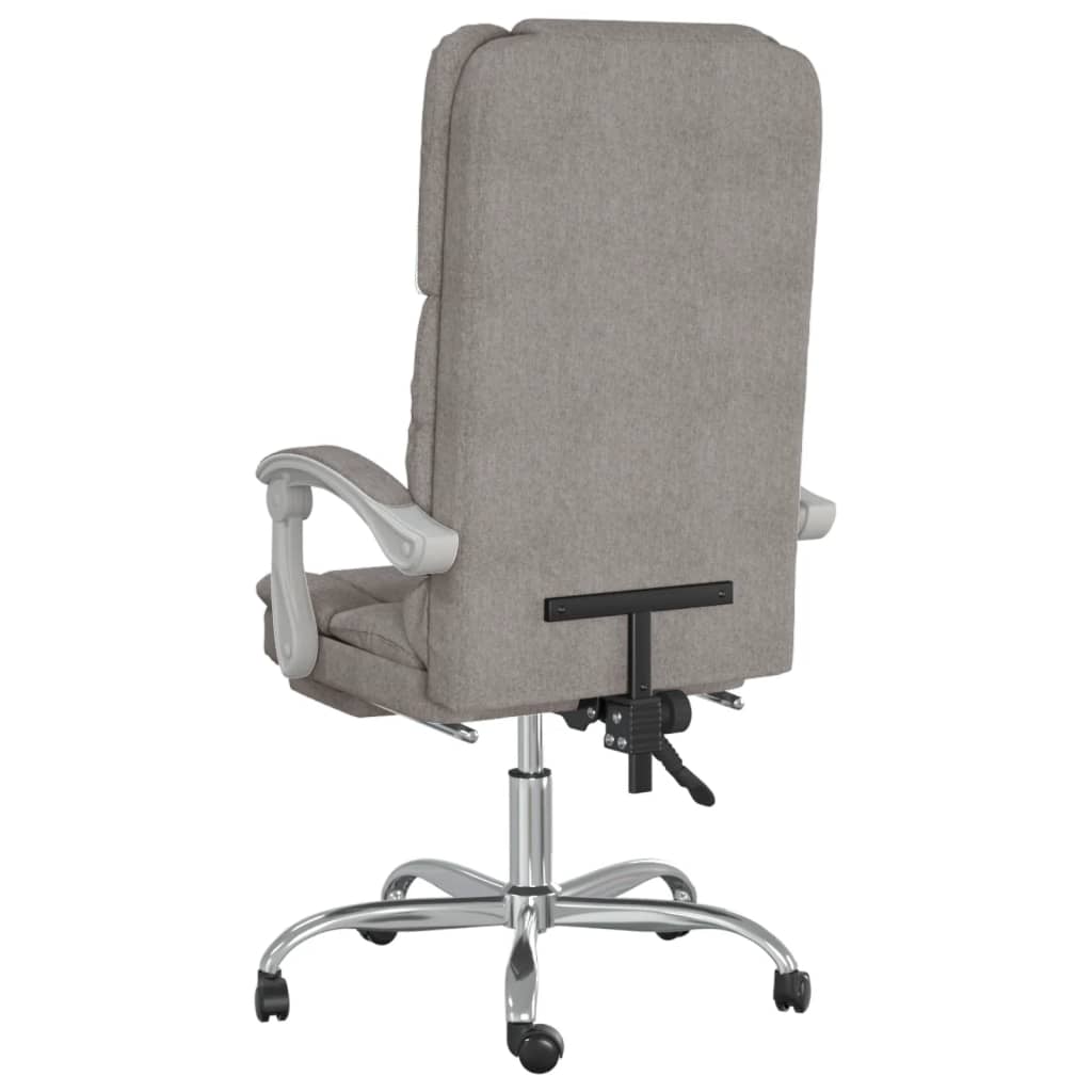 vidaXL Silla de oficina reclinable con masaje tela gris taupé