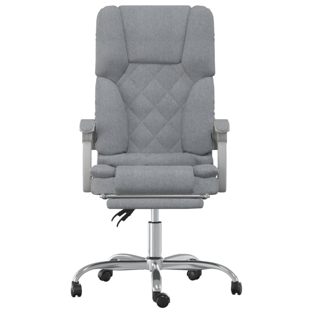 vidaXL Silla de oficina reclinable con masaje de tela gris claro