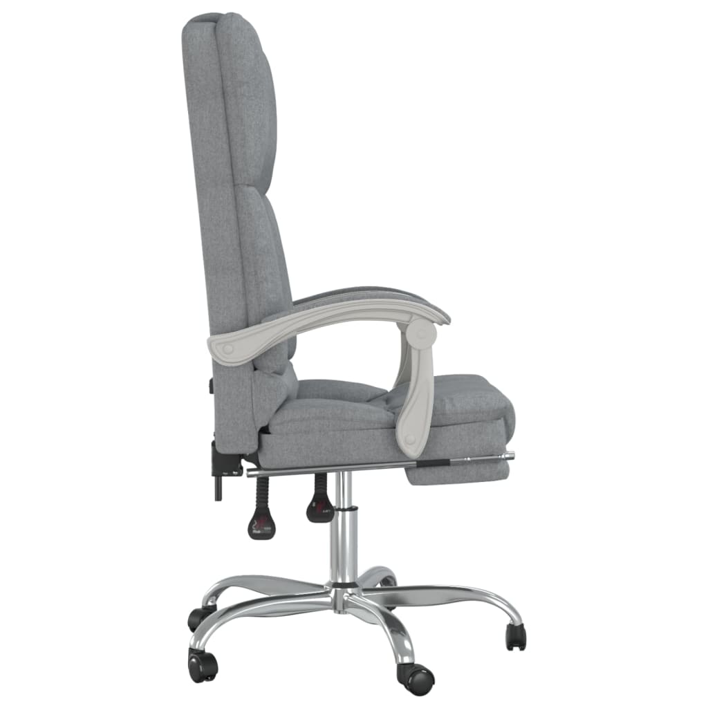 vidaXL Silla de oficina reclinable con masaje de tela gris claro