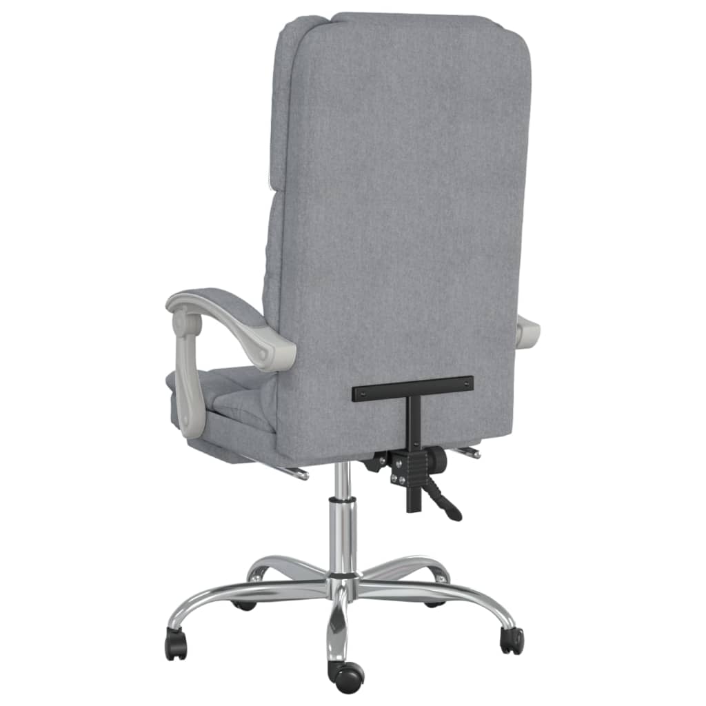 vidaXL Silla de oficina reclinable con masaje de tela gris claro