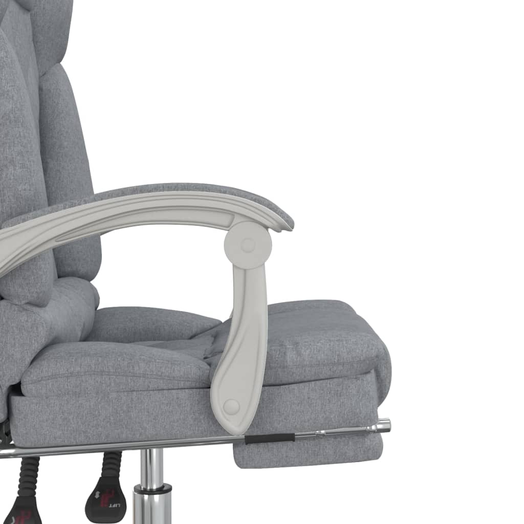 vidaXL Silla de oficina reclinable con masaje de tela gris claro