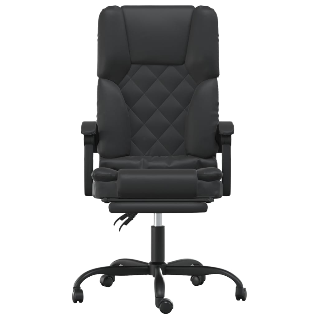 vidaXL Silla de oficina reclinable masaje cuero sintético negro