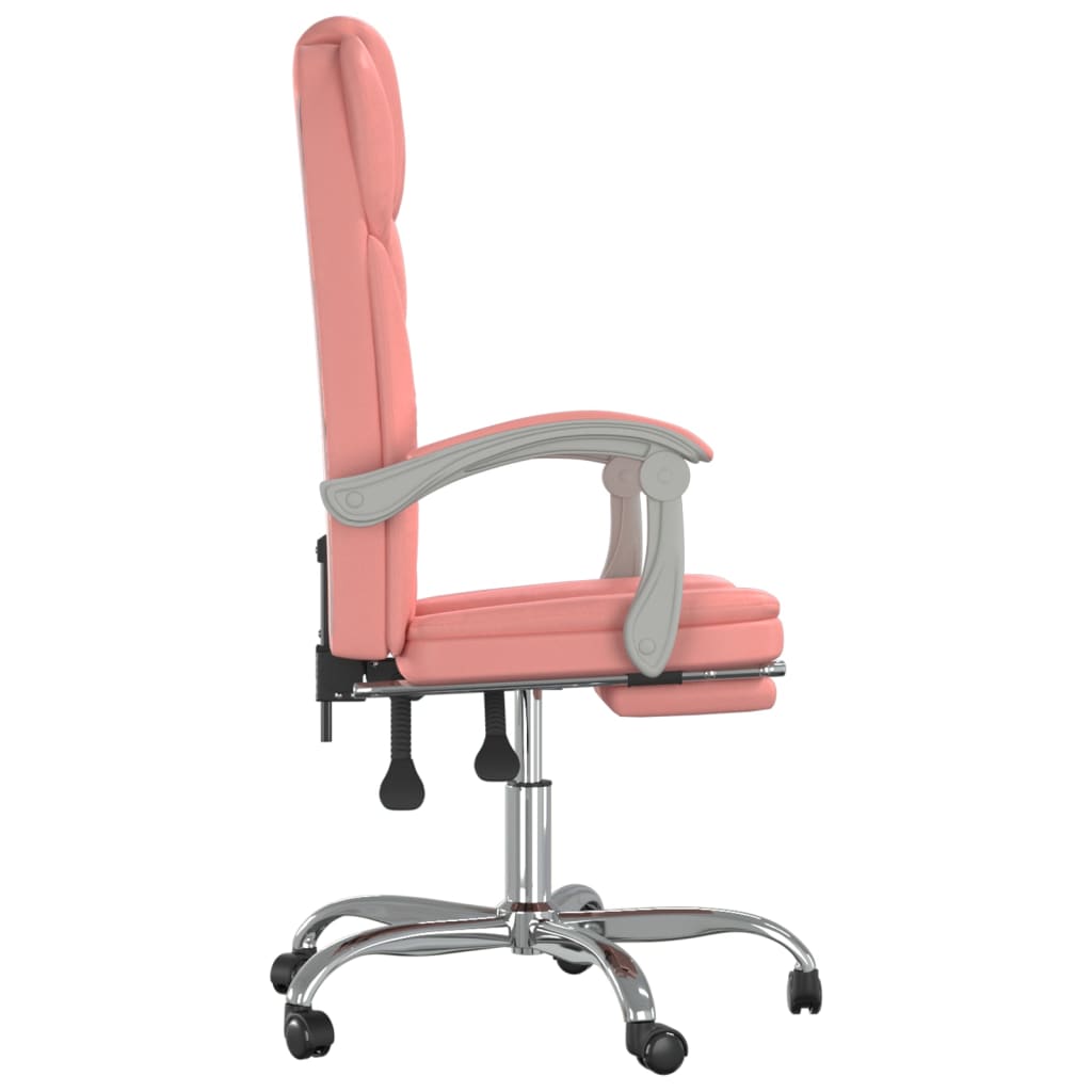 vidaXL Silla de oficina reclinable cuero sintético rosa