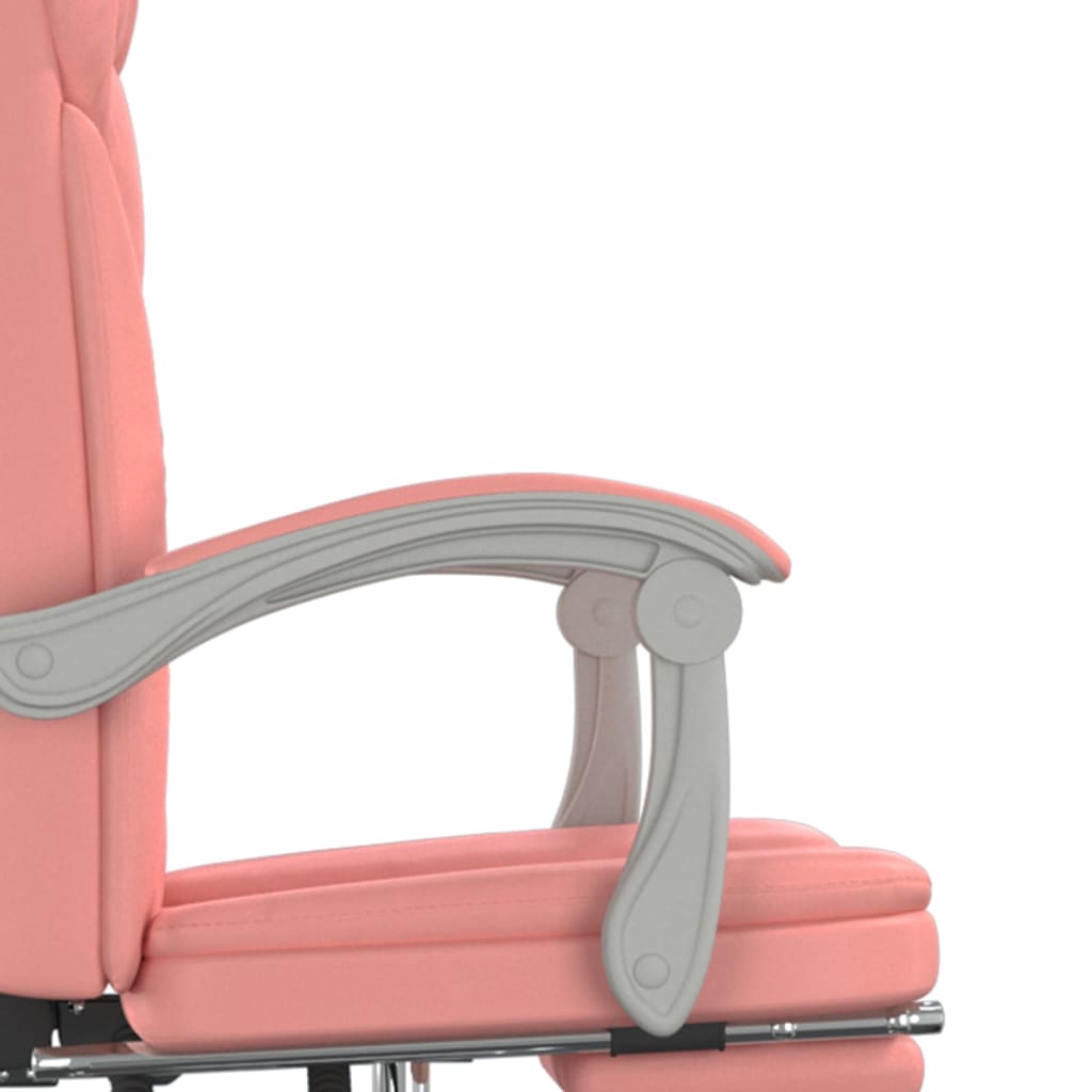 vidaXL Silla de oficina reclinable cuero sintético rosa