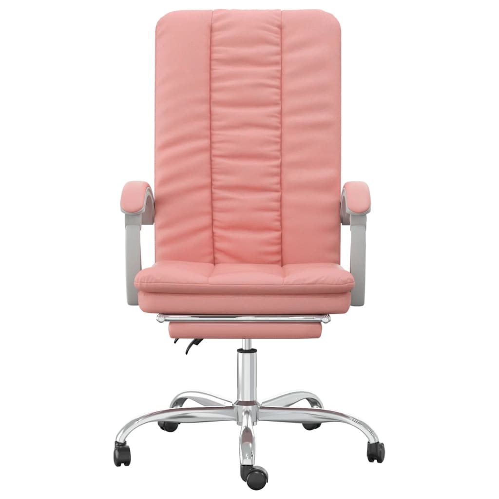 vidaXL Silla de oficina reclinable cuero sintético rosa