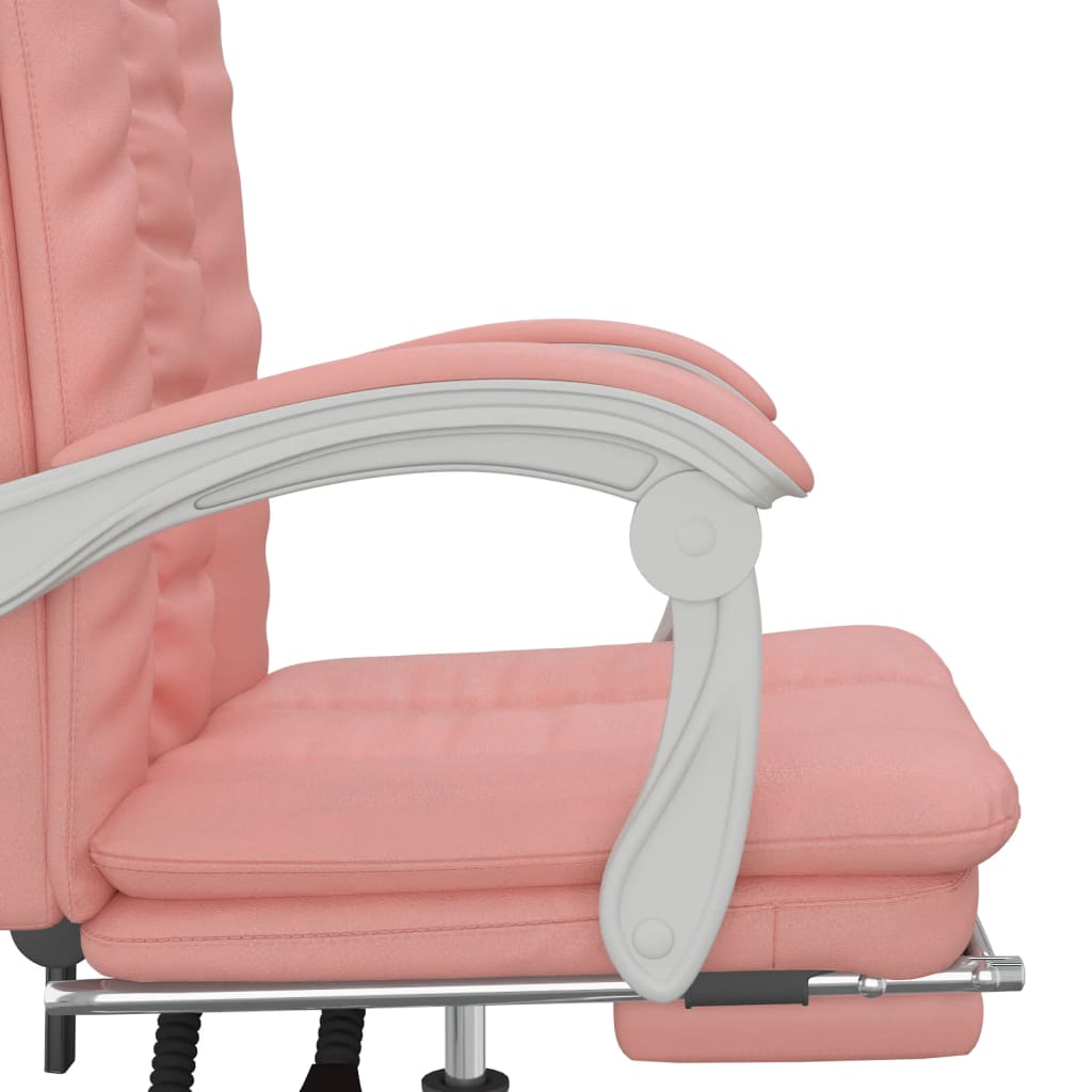 vidaXL Silla de oficina reclinable cuero sintético rosa