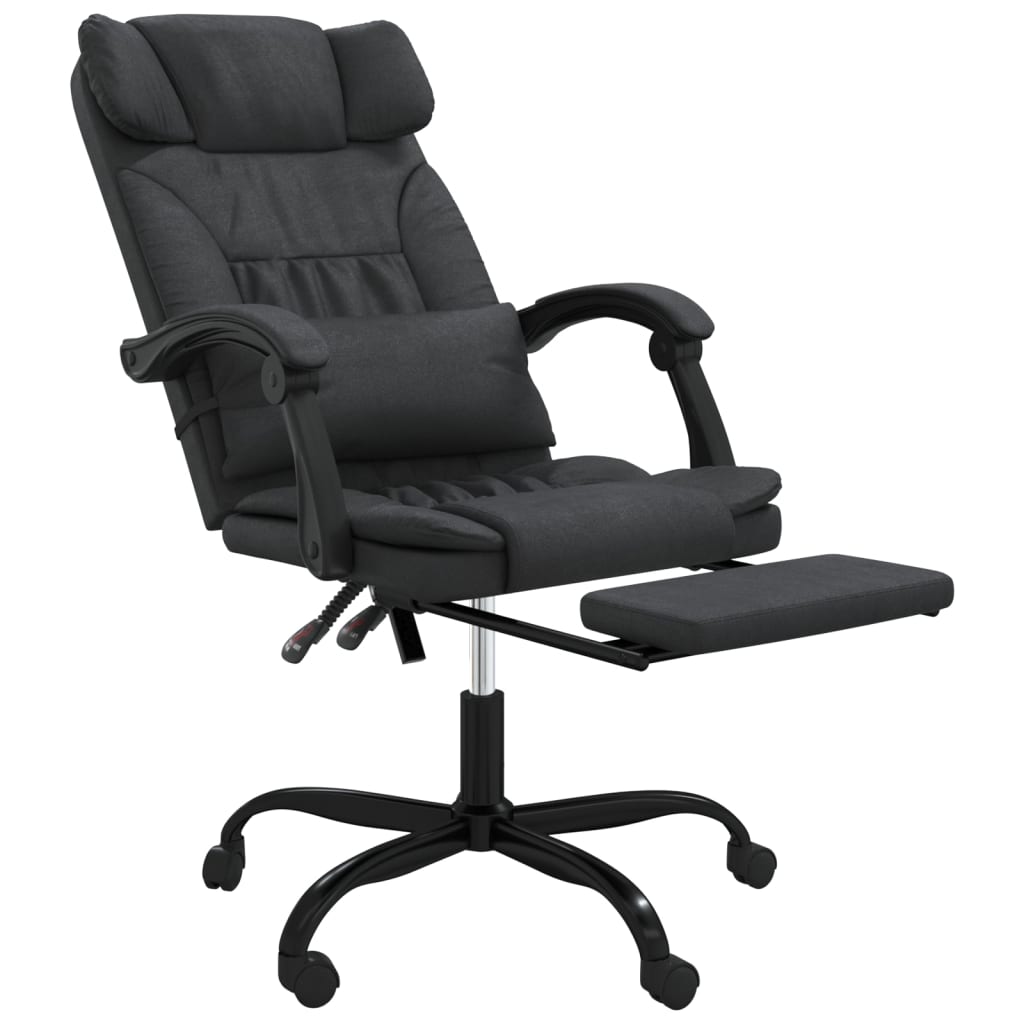 vidaXL Silla de oficina reclinable cuero sintético negro