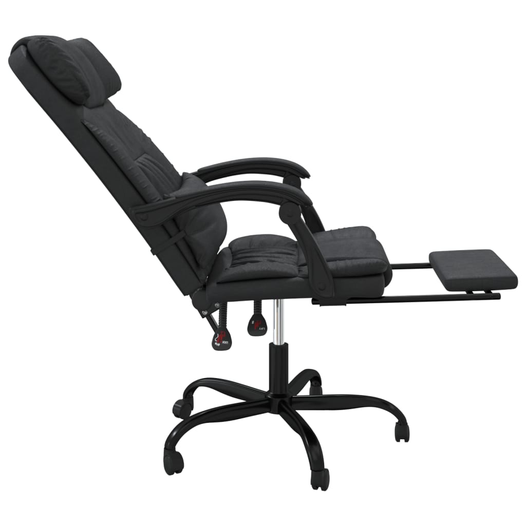 vidaXL Silla de oficina reclinable cuero sintético negro