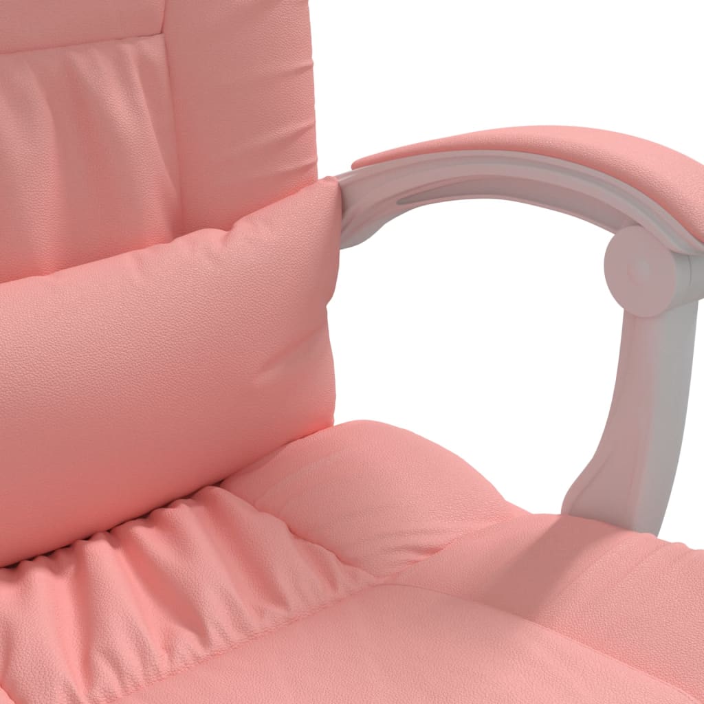 vidaXL Silla de oficina reclinable cuero sintético rosa