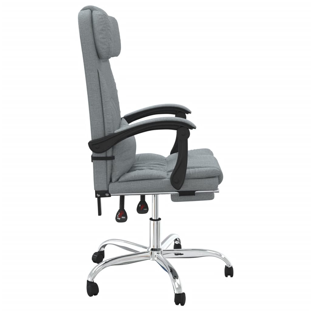 vidaXL Silla de oficina reclinable con masaje de tela gris claro