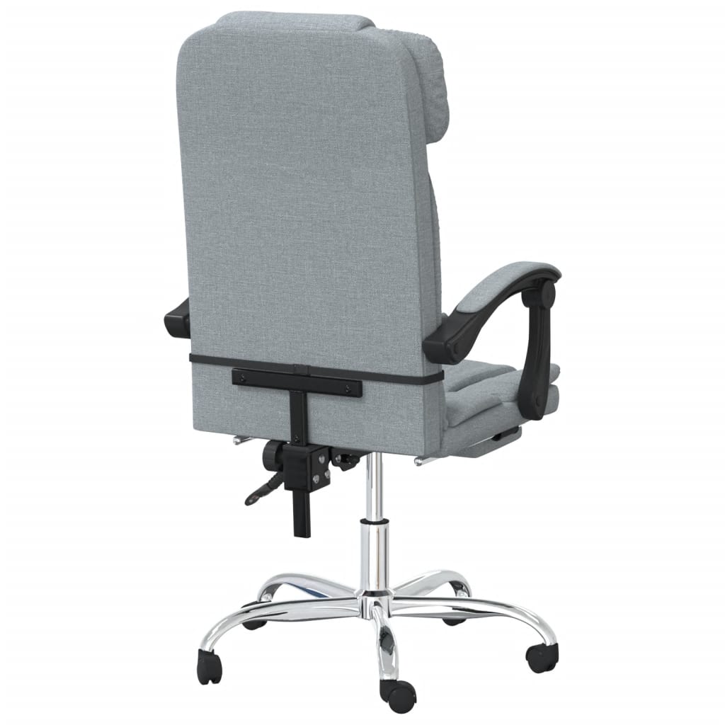 vidaXL Silla de oficina reclinable con masaje de tela gris claro