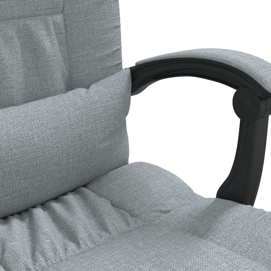 vidaXL Silla de oficina reclinable con masaje de tela gris claro