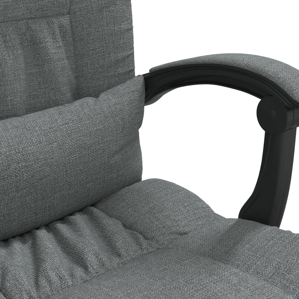 vidaXL Silla de oficina reclinable con masaje de tela gris oscuro