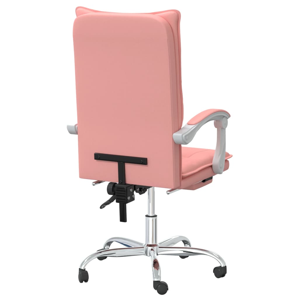 vidaXL Silla de oficina reclinable cuero sintético rosa