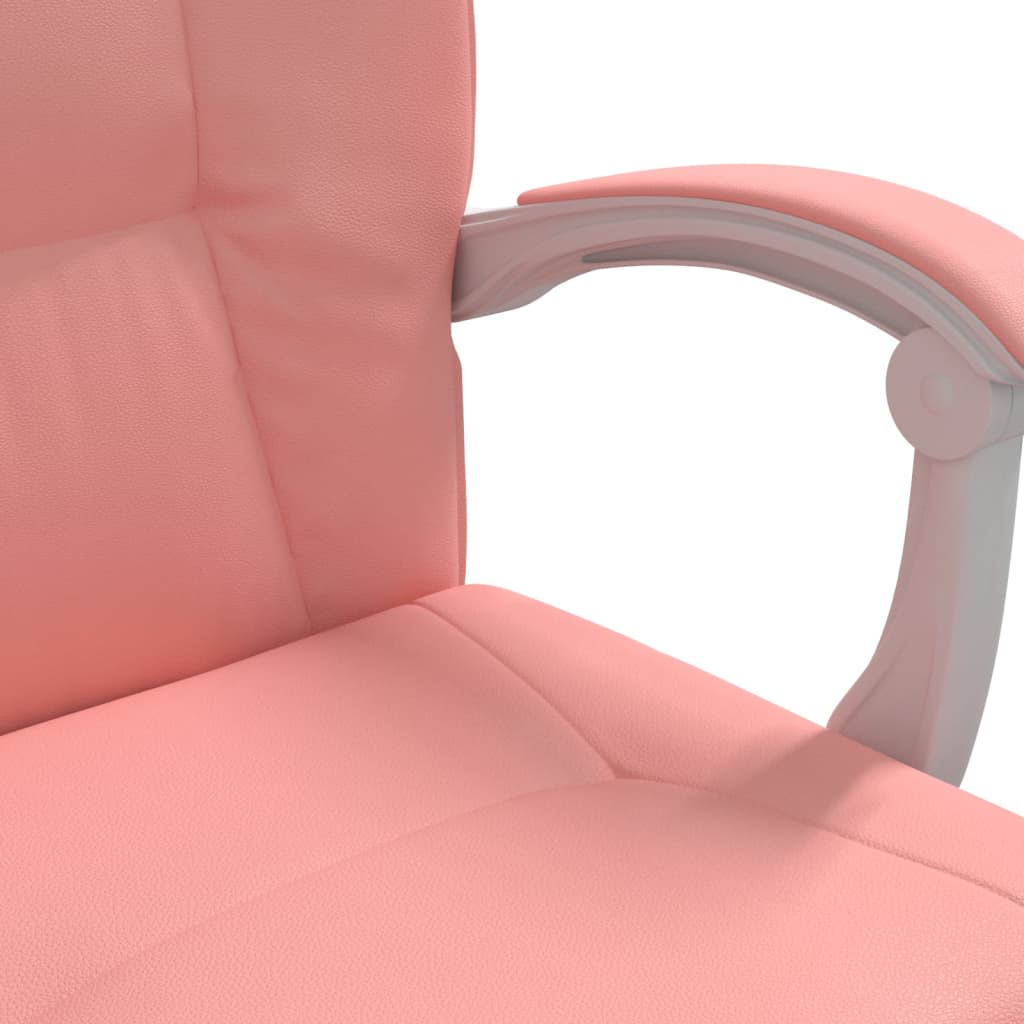 vidaXL Silla de oficina reclinable cuero sintético rosa