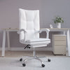 vidaXL Silla de oficina reclinable cuero sintético blanco