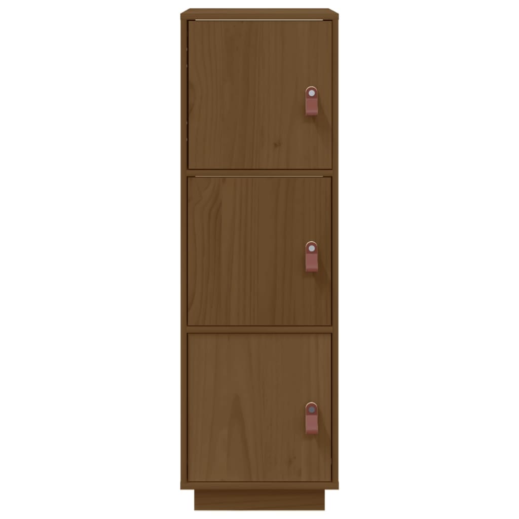 vidaXL Aparador alto madera maciza de pino marrón miel 34x40x108,5 cm