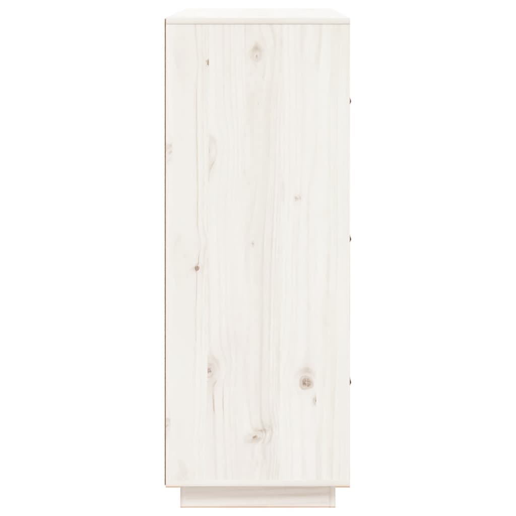 vidaXL Aparador de madera maciza de pino blanco 67x40x108,5 cm