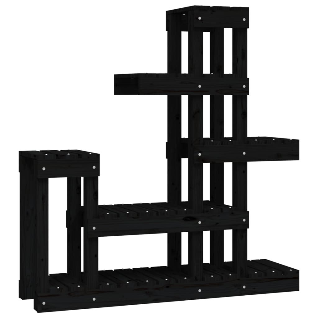 vidaXL Soporte para plantas madera maciza de pino negro 92x25x97 cm