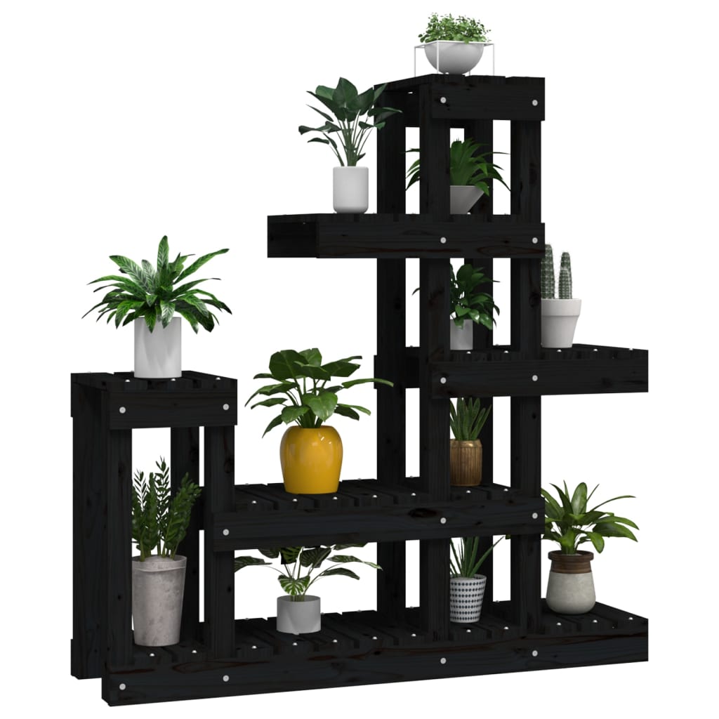 vidaXL Soporte para plantas madera maciza de pino negro 92x25x97 cm