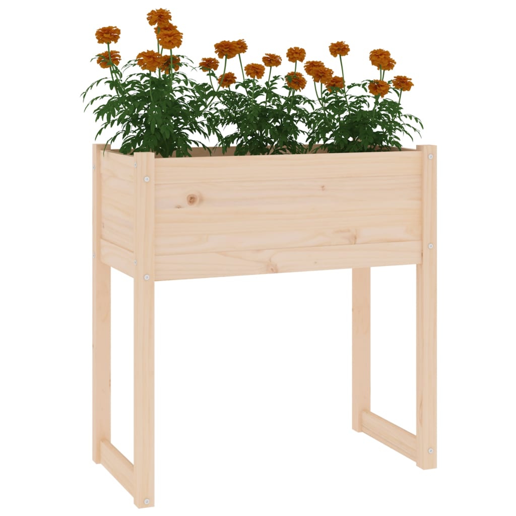 vidaXL Jardinera de madera maciza de pino 78x40x81 cm