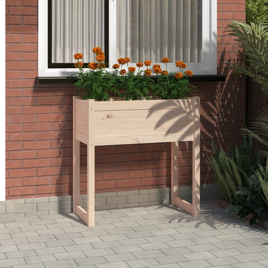 vidaXL Jardinera de madera maciza de pino 78x40x81 cm