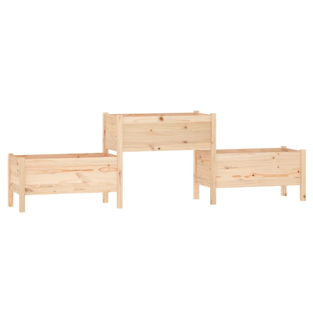 vidaXL Jardinera de madera maciza de pino 245,5x44x75 cm