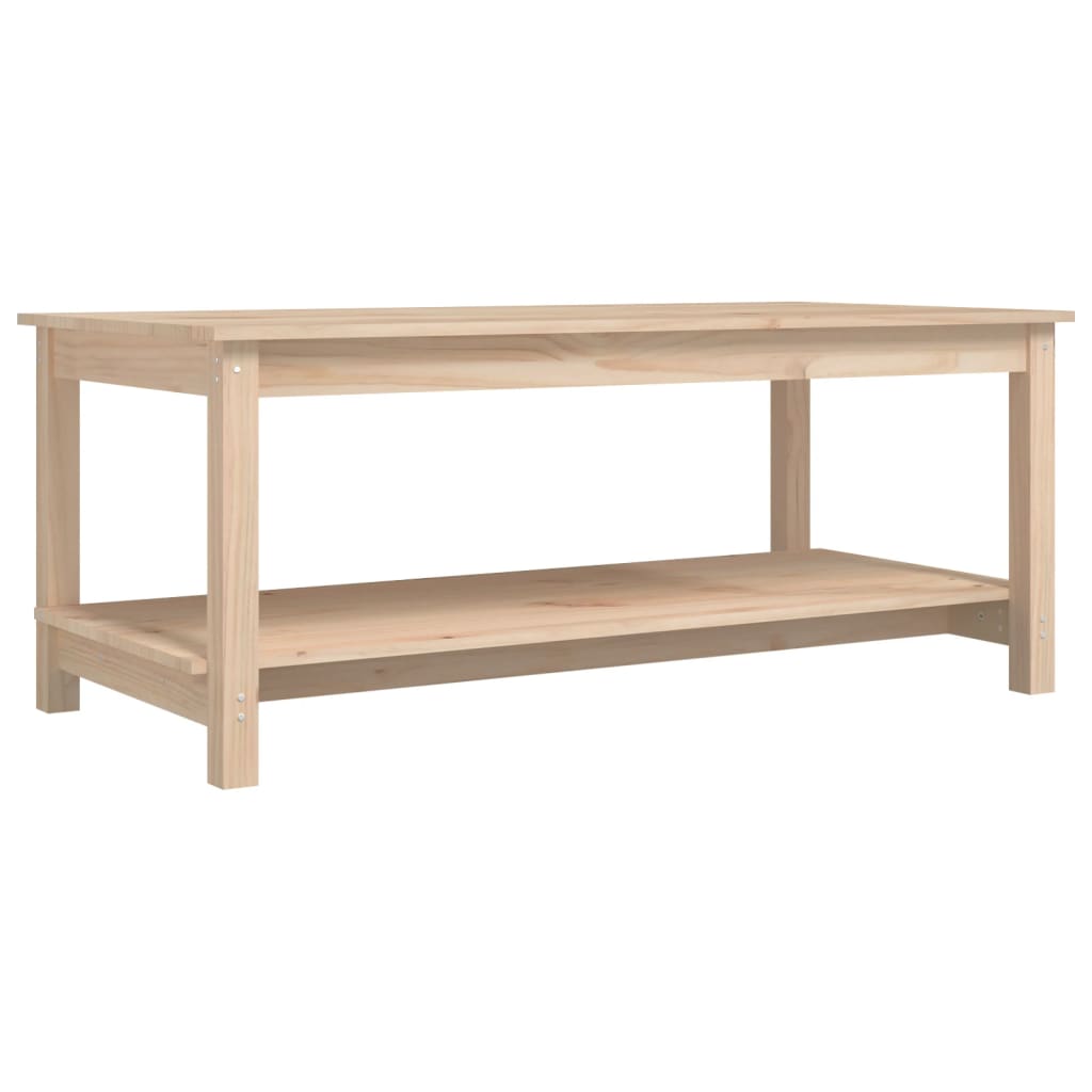 vidaXL Mesa de centro de madera maciza de pino 110x55x45 cm