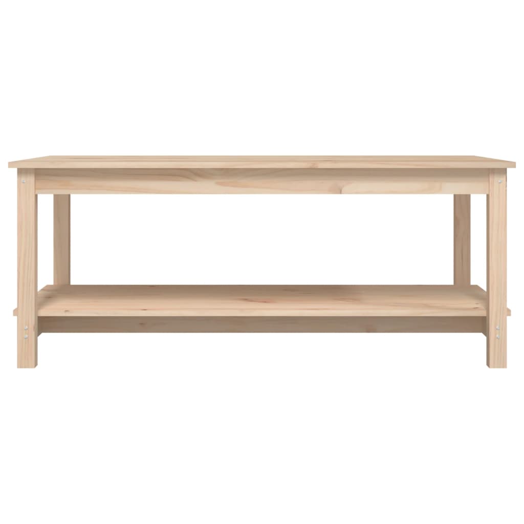 vidaXL Mesa de centro de madera maciza de pino 110x55x45 cm