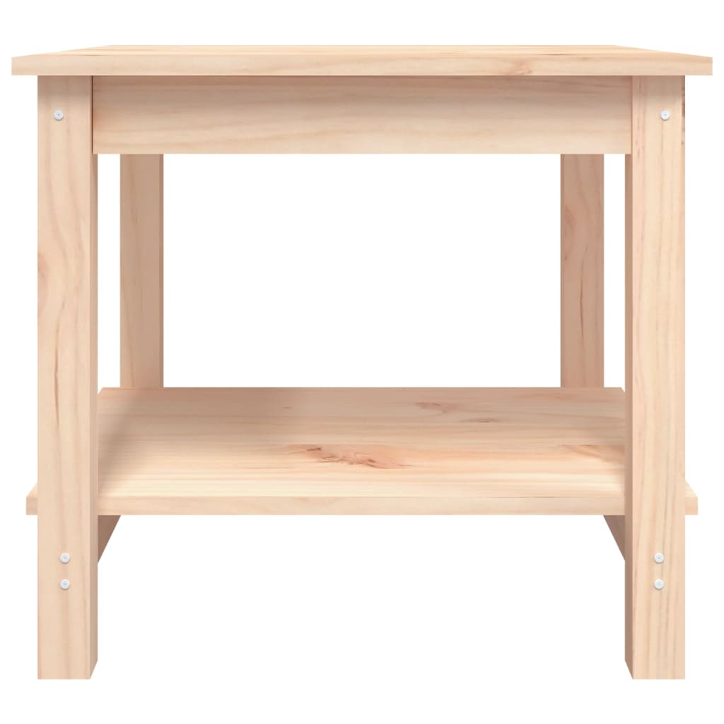 vidaXL Mesa de centro de madera maciza de pino 50x50x45 cm