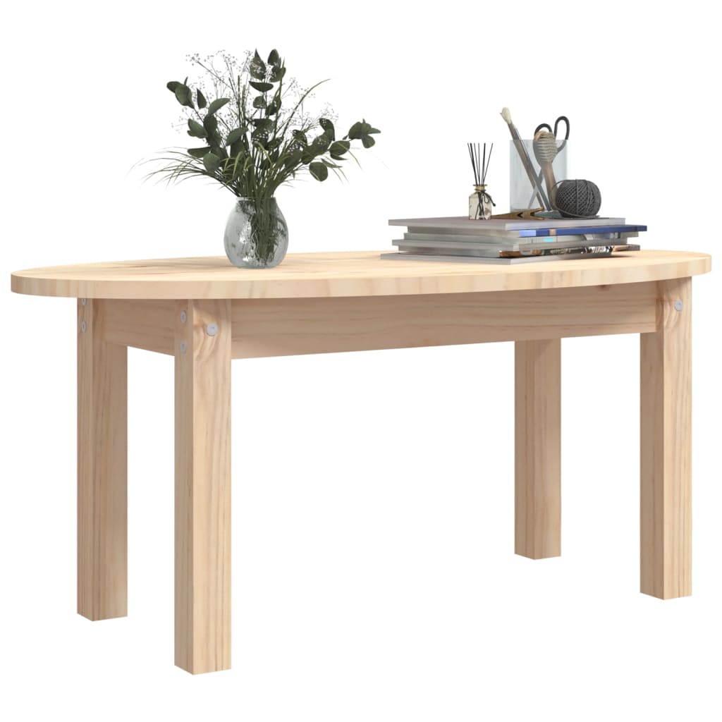 vidaXL Mesa de centro de madera maciza de pino 80x40x35 cm