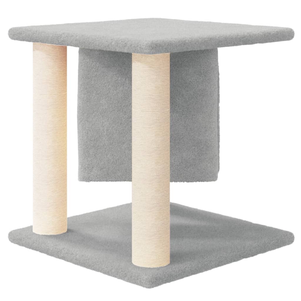 vidaXL Rascador para gatos con postes de sisal gris claro 37 cm