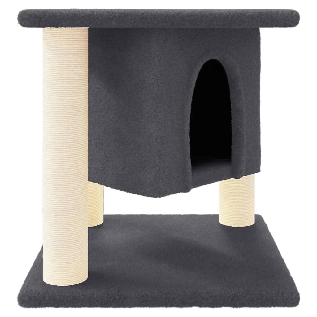 vidaXL Rascador para gatos con postes de sisal gris oscuro 37 cm