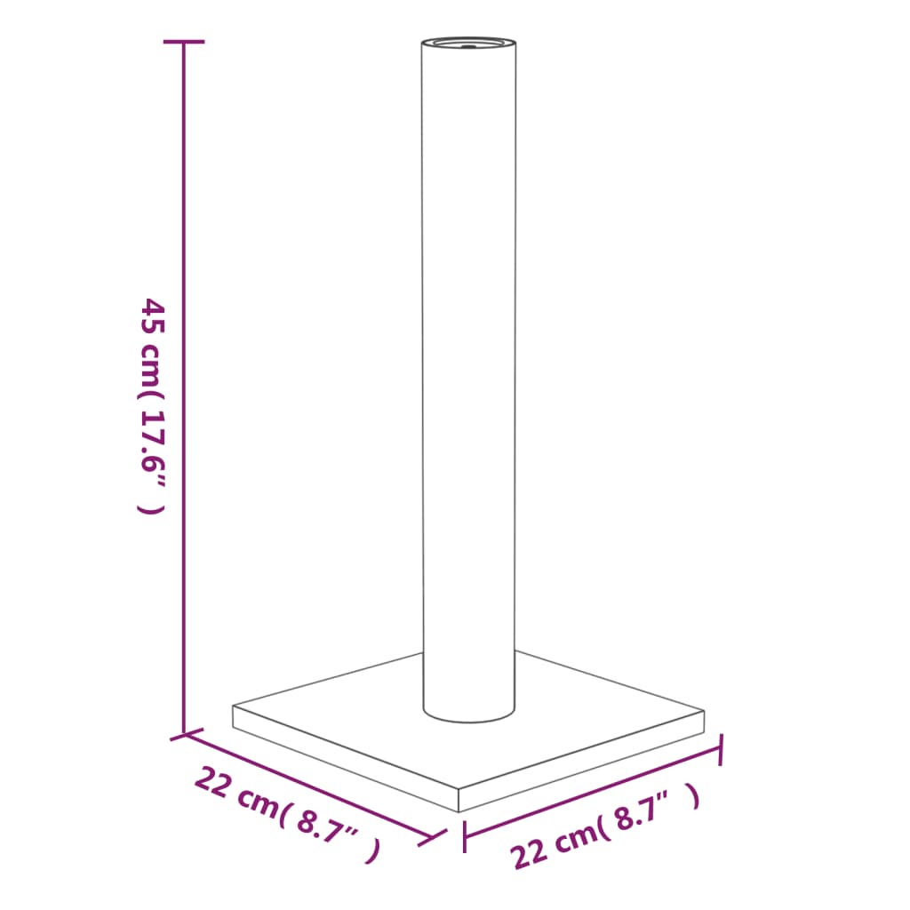 vidaXL Poste rascador para gatos crema 22x22 x45 cm