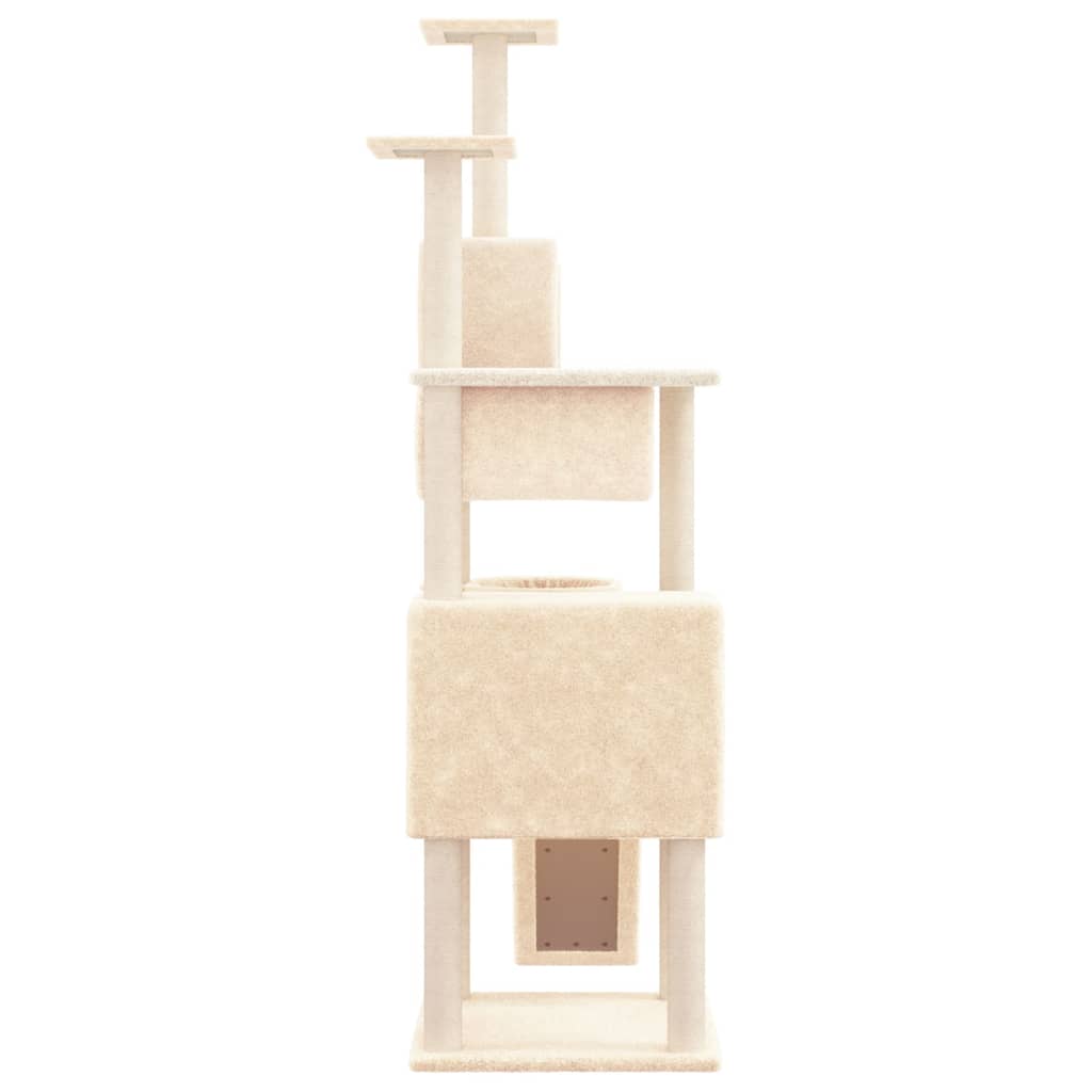 vidaXL Rascador para gatos con postes de sisal color crema 168 cm